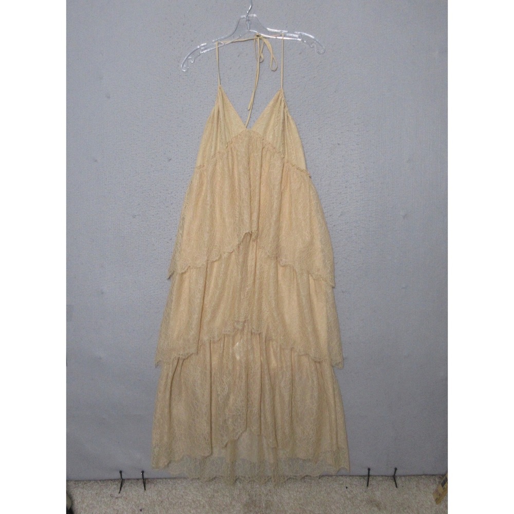 Y2K BCBGMAXAZRIA Dress XS Lace Halter Fairy Coquette Romantic Midi Wedding NWT